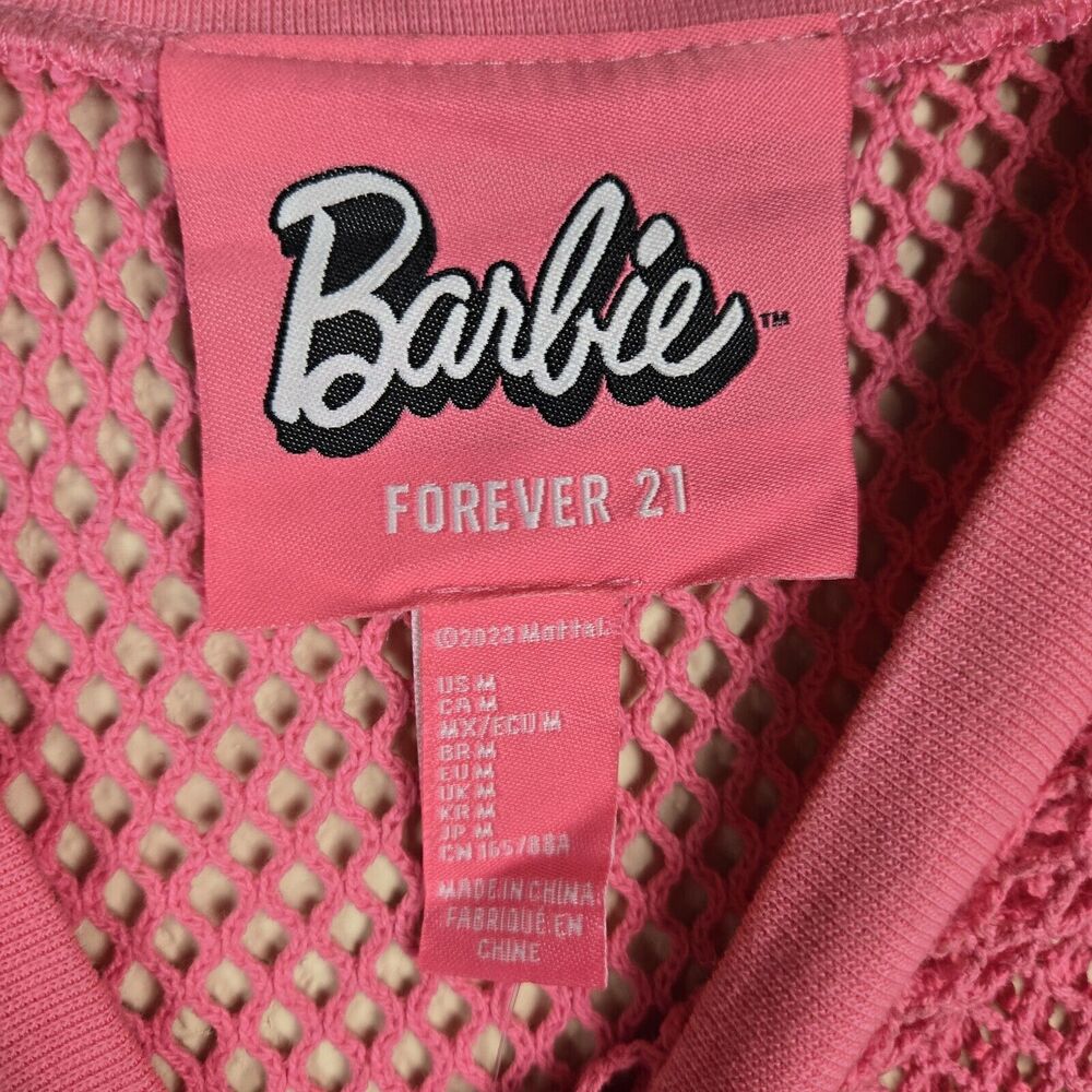 Forever 21 X Barbie Netted Net Mesh Pink T-Shirt … - image 3